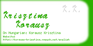 krisztina korausz business card